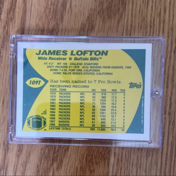 James Lofton Autographed Card (MISC10) - Picture 2 of 2